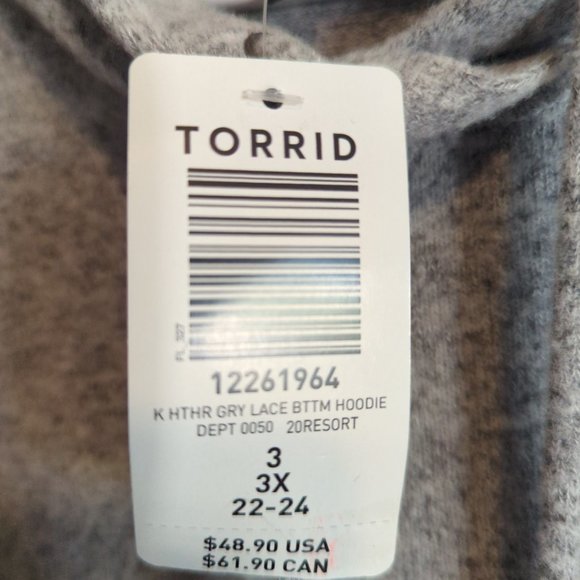 Heather Grey crop hoodie - Picture 3 of 3